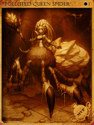 Sealed Polluted Spider Queen Card illustration
