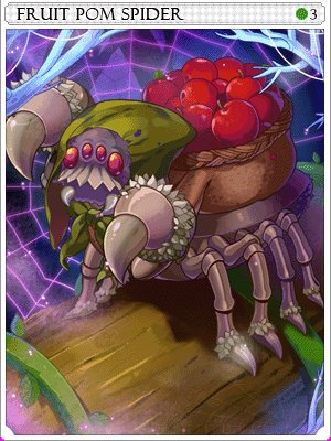 Fruit Pom Spider Card illustration