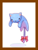Blue Drooping Cat Box