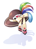 Costume Feather Fedora