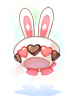 Costume Heart Chiffon Rabbit